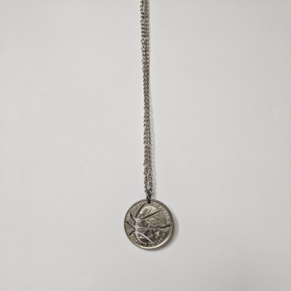 Basketball Necklace Sports Jewelry Hand Cut - Picture 3 of 3